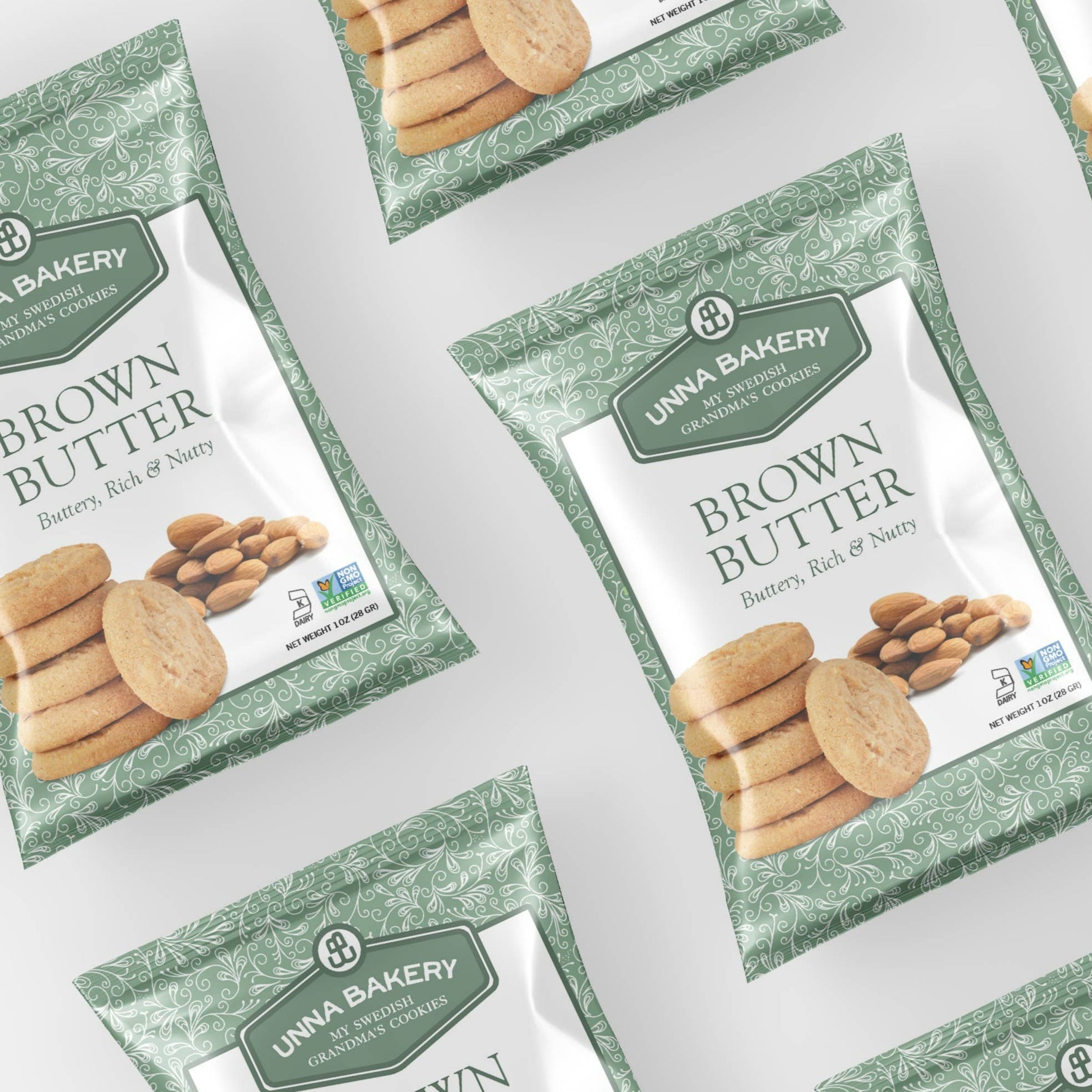 Unna Bakery, Brown Butter Cookies, Bite Sized Pack - 1 oz